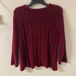 26 International Burgundy Soft Open Knit Sweater